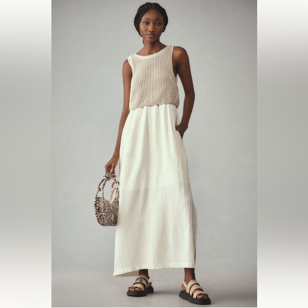 Anthropologie Sleeveless sweater twofer dress